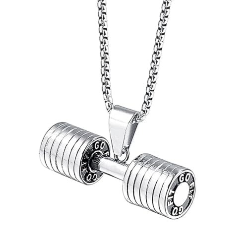 Mode 316L Edelstahl Fitness Dumbbel Anhänger Halsketten Frauen Männer Hiphop Rock Punk Schmuck Geschenk von Hokech