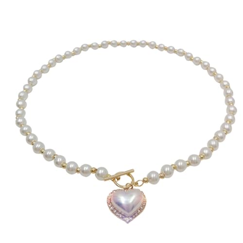 Mode Imitation Perlen Halsband Vinatge Perlenanhänger Halskette für Frauen Einfache OT Schnalle Schlüsselbein Kette Party Schmuck von Hokech