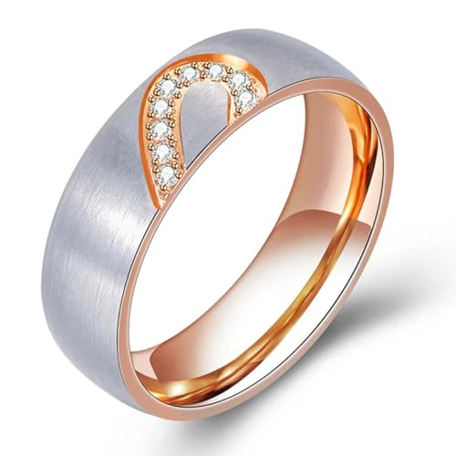 Mode Liebe Herz Paar Ringe für Frauen Männer Liebhaber Geschenk Edelstahl Hochzeit Verlobung CZ Ring einzigartiger Schmuck von Hokech