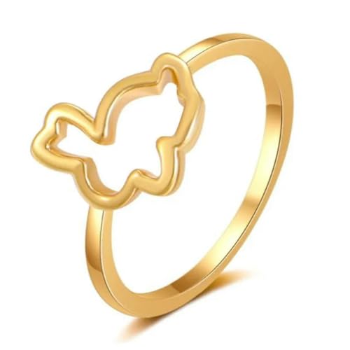 Mode Metall Hollow Out Tier Kaninchen Ring Gold Und Silber Farbe Damen Finger Ring Accessoires Kreativ Niedlich Mädchen Schmuck von Hokech