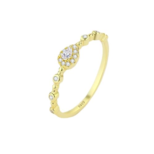Mode Runder Ring für Frauen Echter Minimalistischer S25 Sterling Silber Schillernder Diamant Kristall Fingere Hochzeit Schmuck von Hokech