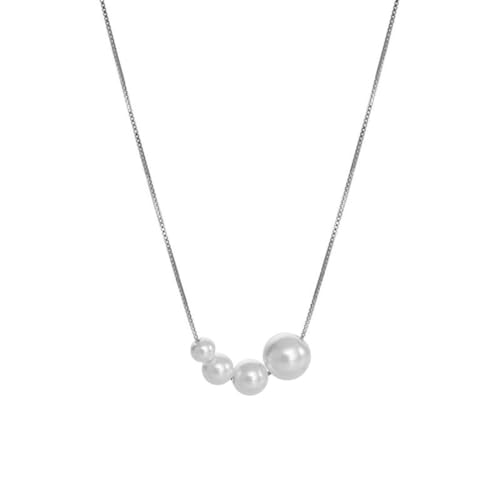 Mode Vier Perlen Choker Halsketten Mädchen Sommer Luxus Barock Perle Anhänger Schlüsselbein Kette für Frauen Schmuck Geschenke von Hokech