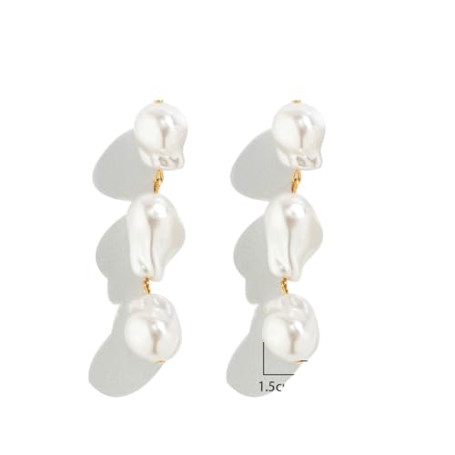 Mode unregelmäßige Imitation Perlenquaste lange tropfen Ohrringe für Frauen exquisite Anhänger baumeln Ohrring heiraten Schmuck von Hokech