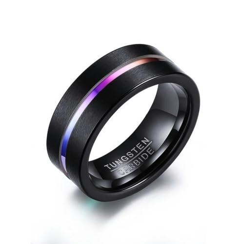 Neue Markenmode 8mm schwarze Wolframkarbid Ringe für Männer Hochwertige Punk Vintage Hochzeit männliche Schmuck Geschenke von Hokech