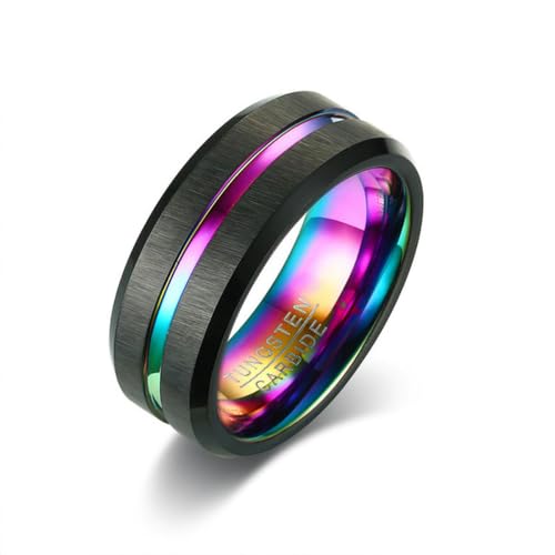 Neue Markenmode 8mm schwarze Wolframkarbid Ringe für Männer Hochwertige Punk Vintage Hochzeit männliche Schmuck Geschenke von Hokech