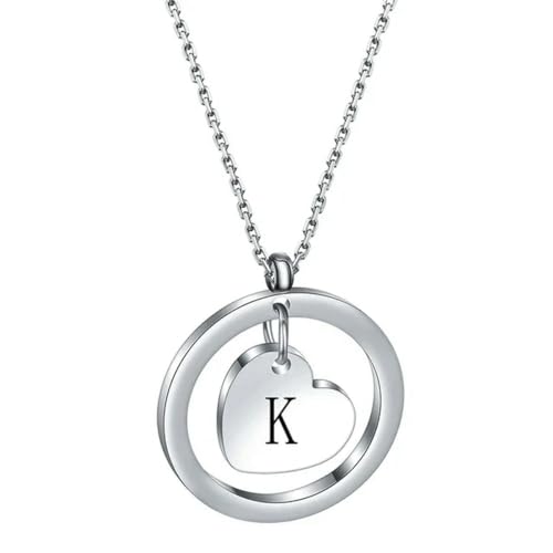 Neue Mode hohle Initiale Herz Halsketten für Männer Frauen Silber Farbe Buchstabe A-Z Anhänger Halsband Schmuck Geschenke von Hokech