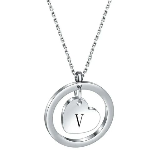 Neue Mode hohle Initiale Herz Halsketten für Männer Frauen Silber Farbe Buchstabe A-Z Anhänger Halsband Schmuck Geschenke von Hokech