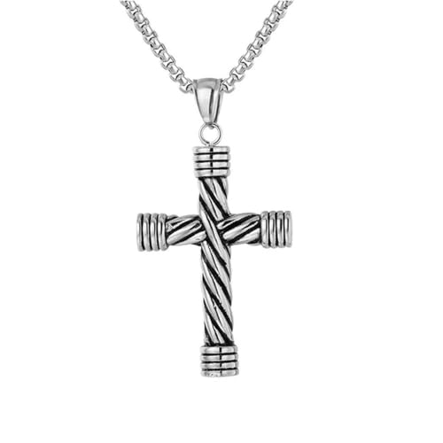 Punk Edelstahl Kreuz Anhänger Halskette für Männer Frauen Mode Heidnische christliche Halskette Amulett Schmuck Geschenkkette von Hokech