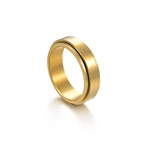 Punk Hip Hop Einfaches Paar Drehbare Ringe Edelstahl Schwarz/Stahl/Gold Ring Männer Frauen Mode Schmuck Geschenke von Hokech