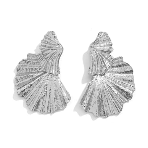Punk geometrische Metall fächerförmige Blume Ohrstecker für Frauen Mode Statement trendige Vintage Piercing Ohrring Accessoires von Hokech