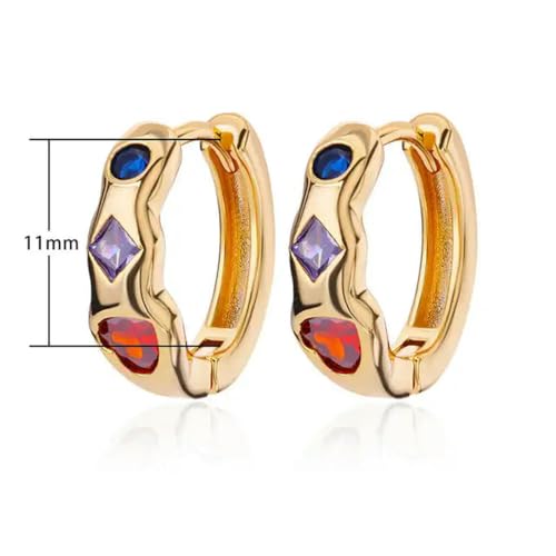 Quadratische Zirkon-Ohrringe für Frauen Vergoldete Edelstahl-Ohrringe Trendiger ästhetischer Hochzeitsschmuck von Hokech