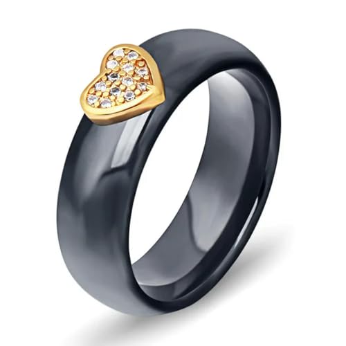 Ring Kristall Biene Ringe für Frauen Schwarz und Weiß Keramik Hochzeit Design Gold Farbe Schmuck Geschenk Accessoire von Hokech