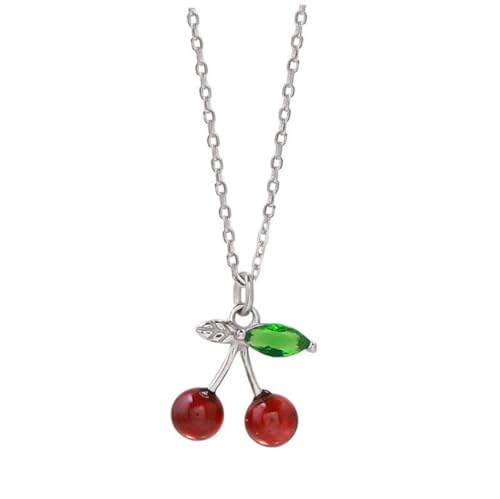 Saftige rote Kirsche Halskette Frauen Mädchen niedliche Sommerfrucht Design schönen Schmuck Mode süße Halskette Saftige rote Kirsche Halskette Frauen Mädchen niedliche Sommerfrucht Design schönen Schmuck Mode süße Halskette von Hokech