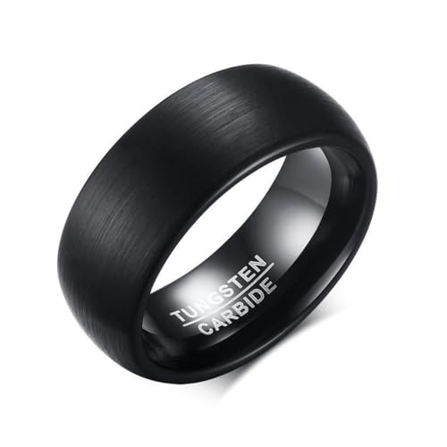 Schwarze Punk Männer Ringe Kostenlose Geschenkbox Mode 8MM Wolframkarbid Abgeschrägte Kanten Versprechen Hochzeit Party Ringe Schmuck von Hokech