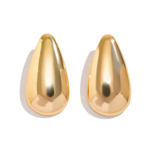 Übertriebene Goldfarbe große klobige Wassertropfen Kuppel Ohrstecker Frauen Trend Vintage Piercing Ohrringe Schmuck Accessoires von Hokech