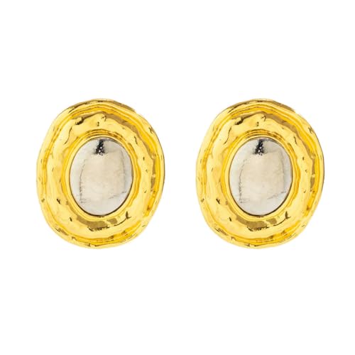 Übertriebene große runde runde Ohrstecker Ohrstecker für Frauen klassischer Vintage Gold Farbe Piercing Ohrring Schmuck Accessoires Steampunk von Hokech