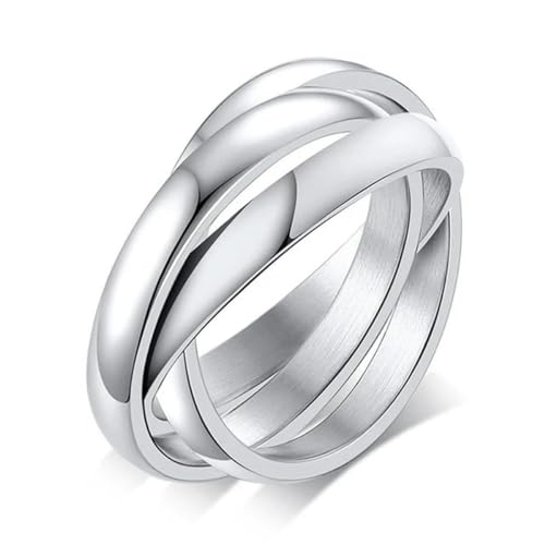 Verzahnter Kreis Frauen Männer Ring Geschenk Schmuck Klassische Liebeshochzeit Edelstahl Bijoux Femme Bague Acier von Hokech