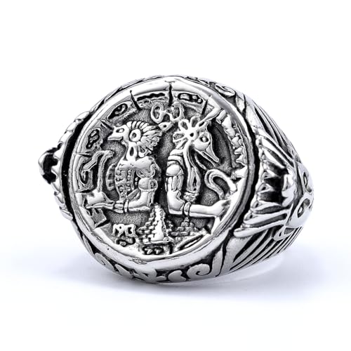 Vintage Anubis ägyptischer Ring Schmuck Herren Edelstahl ägyptischer Pharao Stempelring Gothic Biker Amulett Geschenk von Hokech