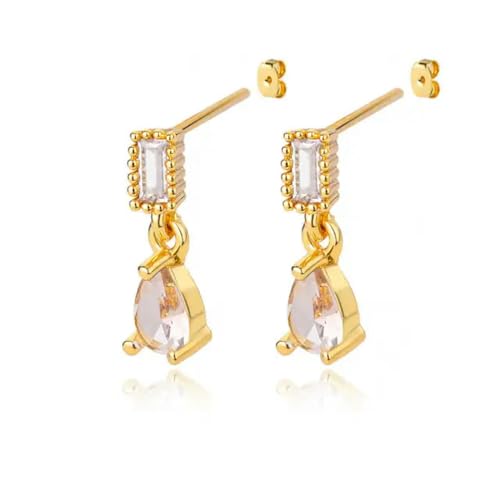 Wassertropfen Zirkon Ohrstecker für Frauen Luxus Edelstahl Gold Farbe Ohrring Trend Hochzeit Schmuck Weihnachtsgeschenke von Hokech