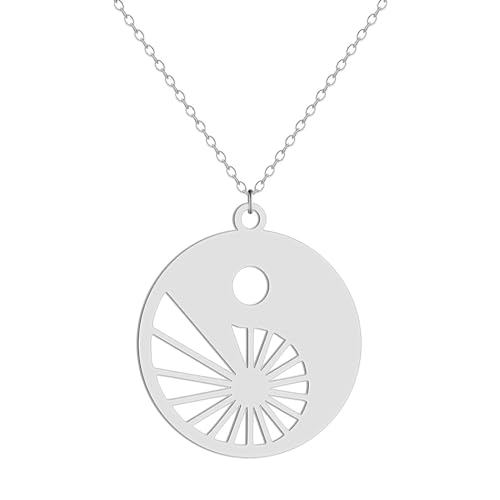 Ying Yang Fibonacci Goldener Schnitt Anhänger Halskette für Frauen Mädchen Edelstahl Hohl Charm Halskette von Hokech