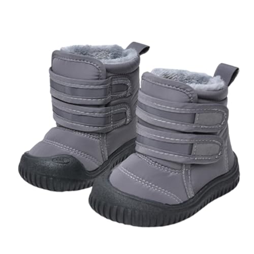 Barfussschuhe Kinder Winter Herbst Wasserdicht Draussen Barfußschuhe kinder Trekkingschuhe Warme und rutschfeste Stiefel (Grau Hoch-Spitze, Kleinkind, 25, Numerisch, EU Schuhgrößensystem, M) von Hokuto