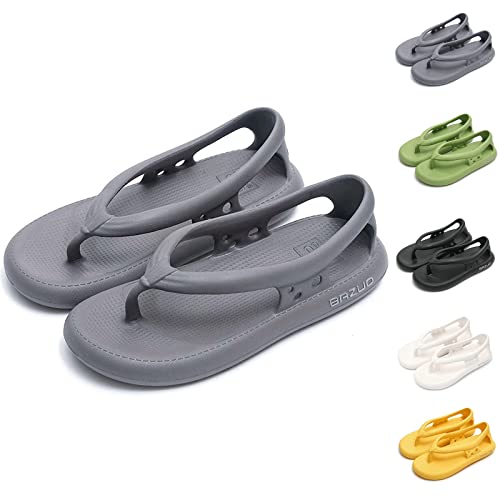 Hokuto Bazuo Sandalen, 2023 Unisex Komfort Flip Flops Strand Badezimmer Hausschuhe (Grau, adult, women, numeric_36, numeric_range, eu_footwear_size_system, numeric_37, medium) von HOKUTO