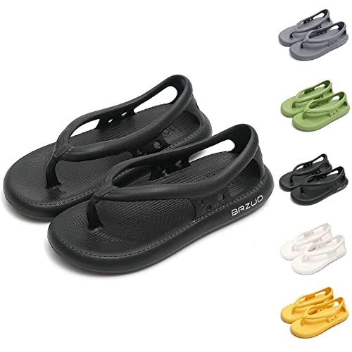 Hokuto Bazuo Sandalen, 2023 Sommer Unisex Komfort Flip Flops Rutschfeste Outdoor Strand Badezimmer Hausschuhe(Schwarz,adult,women,numeric_44,numeric_range, eu_footwear_size_system, numeric_45, medium von HOKUTO