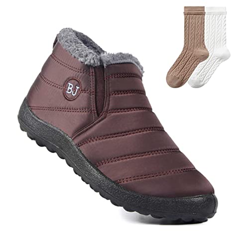 Boojoy Stiefel, Boojoy Winterstiefel, Winter Shoes für Herren und Damen, Rutschfest Stiefeletten, Warme Schuhe (Khaki, adult, numeric_37, numeric, eu_footwear_size_system, medium) von Hokuto