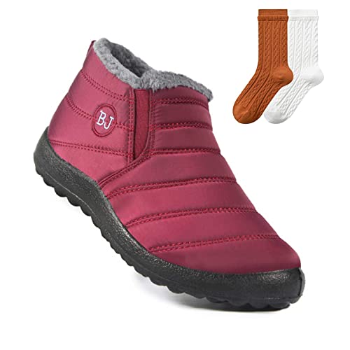 Boojoy Stiefel, Boojoy Winterstiefel, Winter Shoes für Herren und Damen, Rutschfest Stiefeletten, Warme Schuhe (Rot, adult, numeric_43, numeric, eu_footwear_size_system, medium) von Hokuto