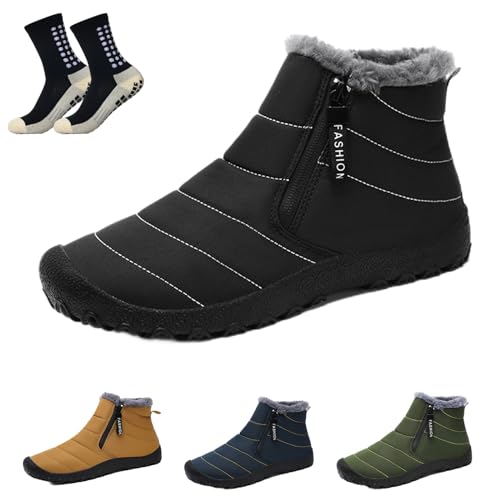 Boojoy Winter Boots, Herren Damen Winter-Schneestiefel Wasserdicht Zum HineinschlüPfen FüR Den AußEnbereich Warme Stiefeletten (A-2,42) von HOKUTO