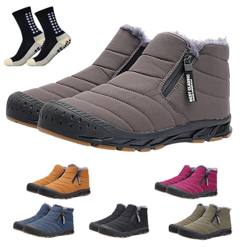 Boojoy Winter Boots, Herren Damen Winter-Schneestiefel Wasserdicht Zum HineinschlüPfen FüR Den AußEnbereich Warme Stiefeletten (A-5,40) von HOKUTO