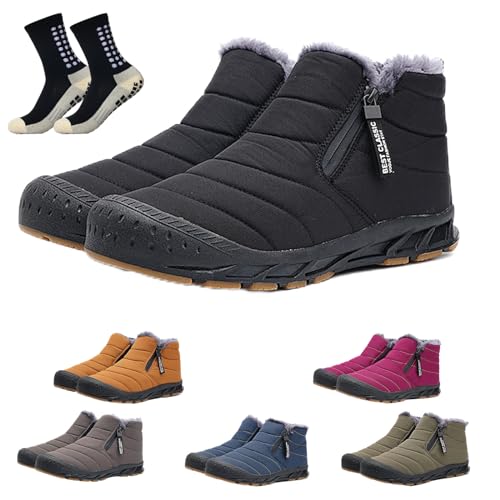 Boojoy Winter Boots, Herren Damen Winter-Schneestiefel Wasserdicht Zum HineinschlüPfen FüR Den AußEnbereich Warme Stiefeletten (A-7,40) von HOKUTO