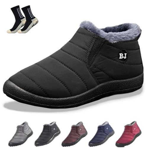 Boojoy Winter Boots, Herren Damen Winter-Schneestiefel Wasserdicht Zum HineinschlüPfen FüR Den AußEnbereich Warme Stiefeletten (J,39) von HOKUTO