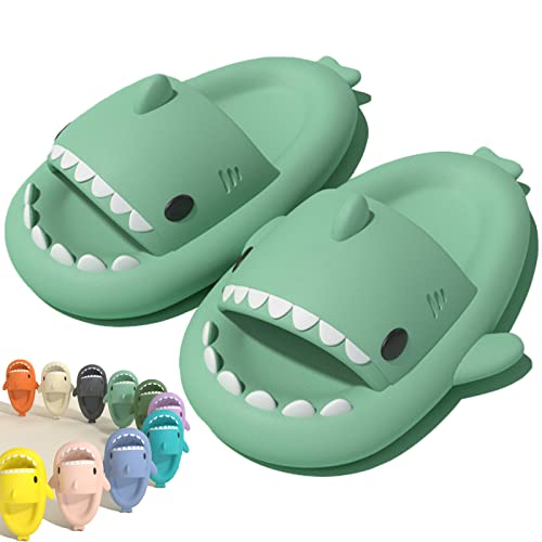 Cloud Shark Slides for Women Men, Cute Shark Slippers, Super Soft Massage Anti-slip Open Toe Slides (Matcha-Grün, adult, women, numeric_42, numeric_range, eu_footwear_size_system, numeric_43, medium) von HOKUTO