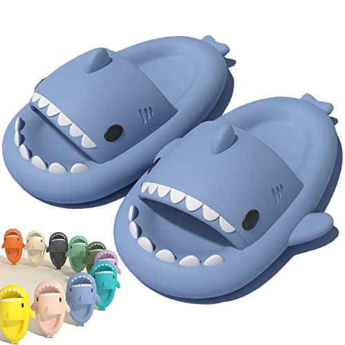 Cloud Shark Slides for Women Men, Cute Shark Slippers, Super Soft Massage Anti-slip Open Toe Slides (Nebel blau, adult, women, numeric_40, numeric_range, eu_footwear_size_system, numeric_41, medium) von HOKUTO