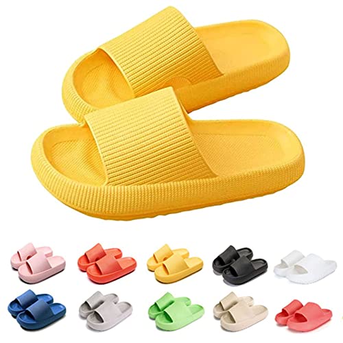 Cloud Slippers, Technology-Super Soft Thick Sole Quick-Drying Non-Slip Slippers (Yellow, Erwachsene, Herren, 42, Numerisch (von/bis), EU Schuhgrößensystem, 43, M) von Hokuto