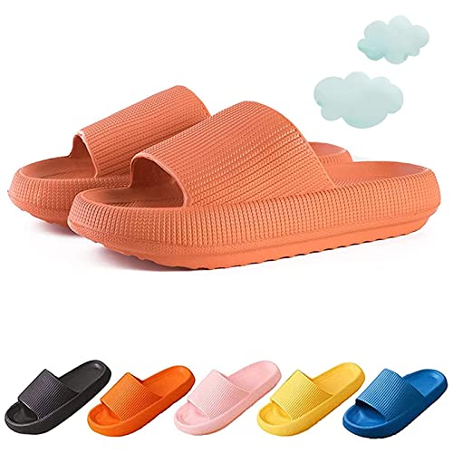 Cozislides Wolkenschuhe Damen, Cozy Slippers, Orthopädische Hausschuhe Original Pantoletten Badelatschen (Orange, adult, women, numeric_38, numeric_range, eu_footwear_size_system, numeric_39, medium) von Hokuto