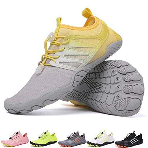 Feldluft Barfußschuhe Damen Herren Outdoor Bequemer rutschfeste Barfußschuhe Feldluft Pro Barfussschuhe (A023 Yellow, Adult, Men, Numeric_36, Numeric, eu_Footwear_Size_System, medium) von Hokuto