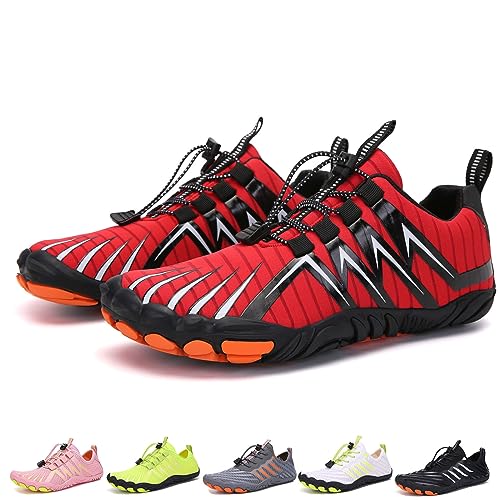 Feldluft Barfußschuhe Damen Herren Outdoor Bequemer rutschfeste Barfußschuhe Feldluft Pro Barfussschuhe (A23 Red, Adult, Men, Numeric_36, Numeric, eu_Footwear_Size_System, medium) von Hokuto