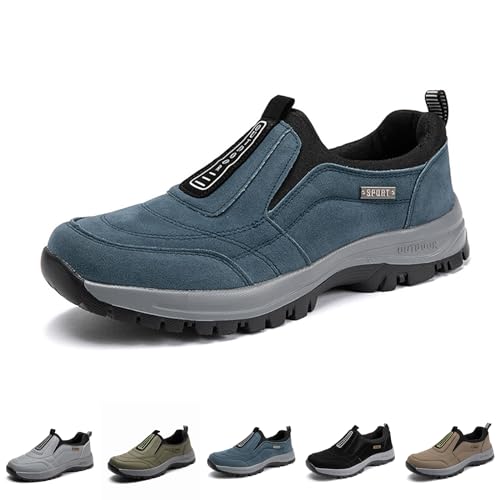 Hatme Schuhe, Hatme OrthopäDische Wanderschuhe, Mens Orthopedic Walking Sports Breathable Casual Non Slip Shoes (Blue, Erwachsene, 44, Numerisch, EU Schuhgrößensystem, Breit) von Hokuto