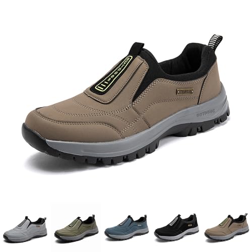 Hatme Schuhe, Hatme OrthopäDische Wanderschuhe, Mens Orthopedic Walking Sports Breathable Casual Non Slip Shoes (Khaki, Erwachsene, 44, Numerisch, EU Schuhgrößensystem, Breit) von Hokuto