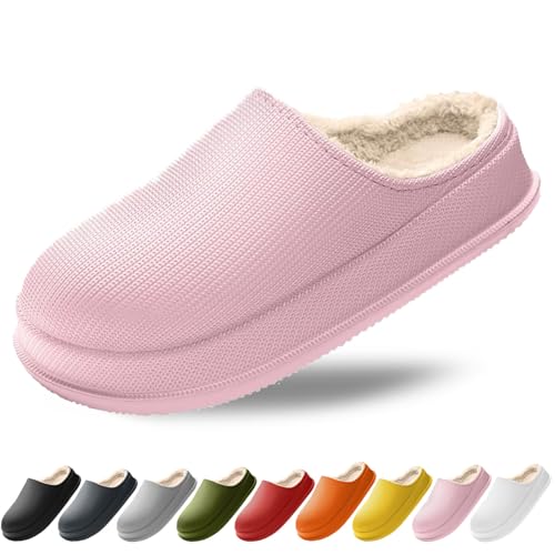 Hausschuhe Damen Herren Winter, Schlappis Wolken Damen Original Winter, Rutschfeste Leichte EVA Schlappen Winter (Rosa, Erwachsene, Damen, 36, Numerisch (von/bis), EU Schuhgrößensystem, 37, M) von HOKUTO