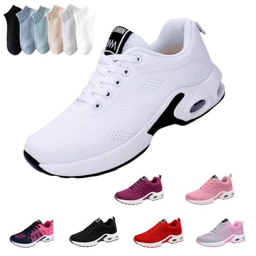 Hokuto Aynosa OrthoWalk für schmerzfreie Füße, mit Fußgewölbeunterstützung Leichte Damen Laufschuhe mit Luftkissen Atmungsaktivem Mesh (White,37) von HOKUTO