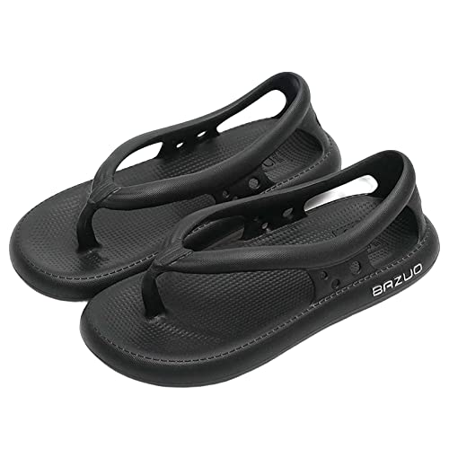 Hokuto Bazuo Sandalen, Unisex Sommer Bazuo Slides Arch Support Flip Flops Strand Badezimmer Sandale (Schwarz, adult, women, numeric_38, numeric_range, eu_footwear_size_system, numeric_39, medium) von Hokuto