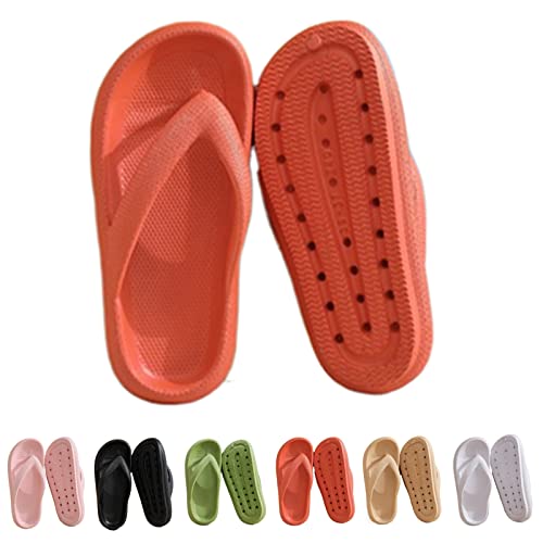 Hokuto Cozy Slides Original Flipflop, Pummy Hausschuhe, Flip Flops Mit FußBett Damen, Slipper Damen Sommer (Orange, adult, numeric_38, numeric_range, eu_footwear_size_system, numeric_39, wide) von Hokuto