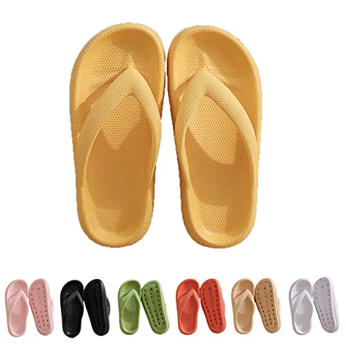 Hokuto Cozy Slides Original Flipflop, Pummy Hausschuhe, Flip Flops Mit FußBett Damen, Slipper Damen Sommer (Yellow, adult, numeric_38, numeric_range, eu_footwear_size_system, numeric_39, wide) von Hokuto