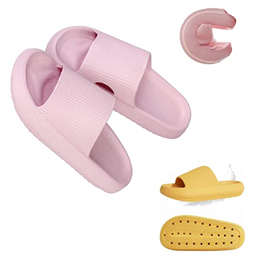 Hokuto Gummi Schlappen, Laufen Wie Auf Wolken, Slipper Damen Sommer, Bequeme Hausschuhe Damen (Rosa, adult, numeric_38, numeric_range, eu_footwear_size_system, numeric_39, wide) von Hokuto