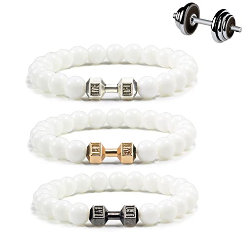Hokuto Gym Armband Mit Hantel, Hantel-Armband, Gewichts-Armband für Herren, Hantel-Armband für Herren, Fitness-Armband (White) von Hokuto
