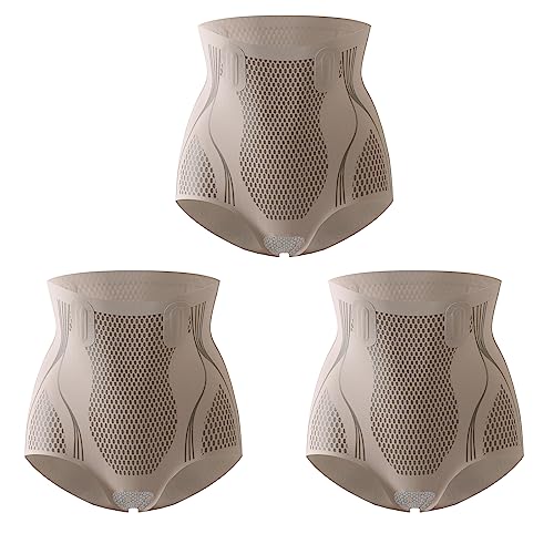 Hokuto Ice Silk Ion Fiber Repair Shaping Device, 2023 New Version Original Ice Silk Ion Fiber Shaping Shorts Briefs for Women (as3, Alpha, xx_l, Regular, Regular, 3Pcs Coffee) von Hokuto