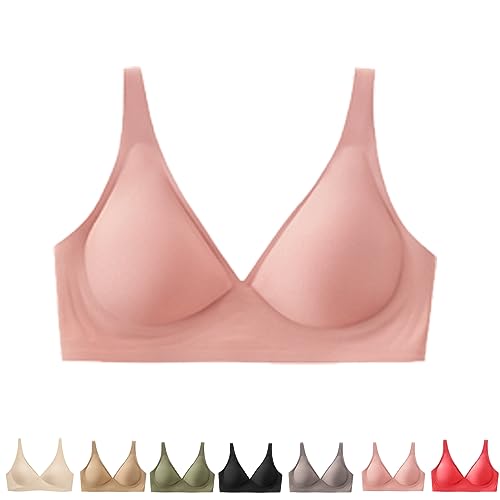 Hokuto Lavania - Nahtloser Premium Komfort BH, Removable Padded Seamless Bra Wireless (2XL, Rosa) von Hokuto